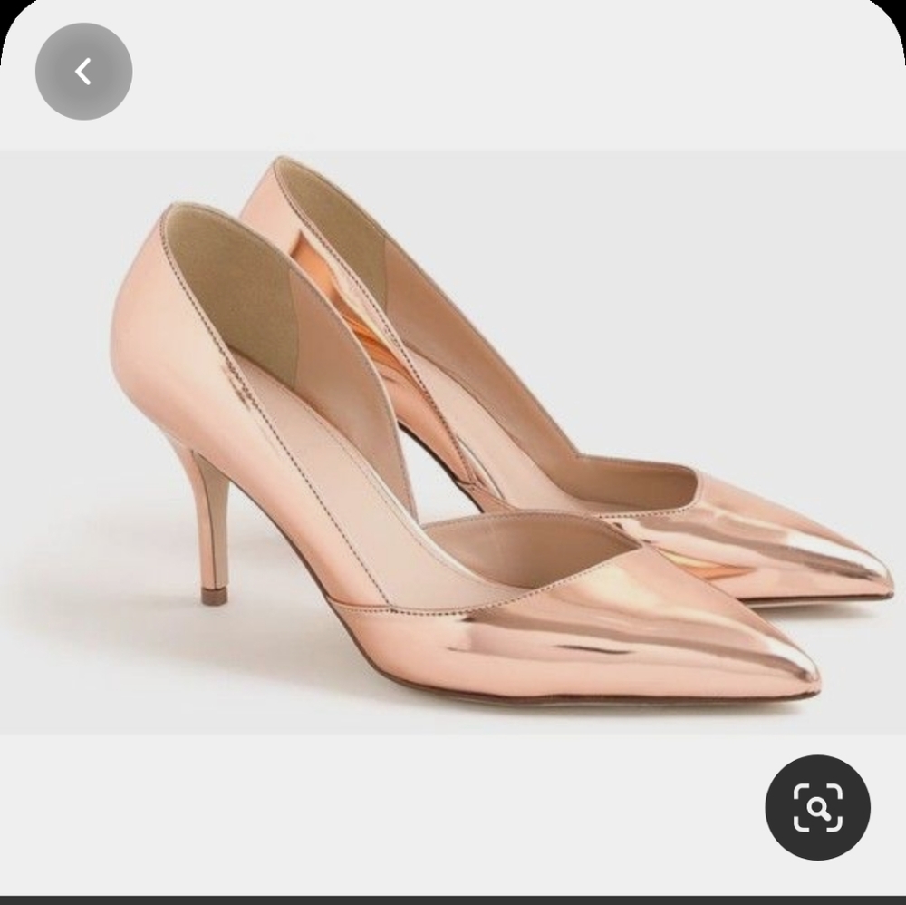 J. Crew Colette Rose Gold metallic D'Orsay pump